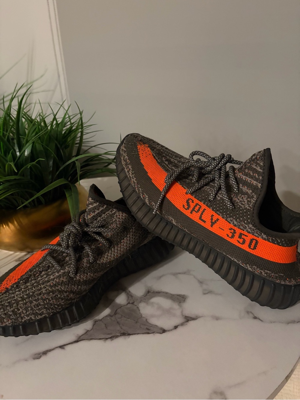 adidas Grey and Orange Knit Sneaker